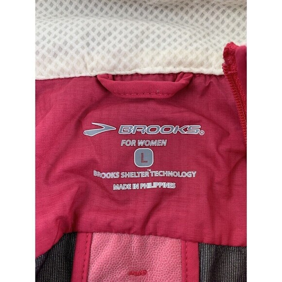 BOGO Brooks Silver Bullet Jacket Pink Zip Snap Shelter Tech Lightweight 220619 L - Picture 10 of 15